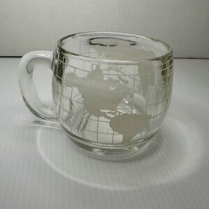 Vintage Nestle Nescafe World Globe Coffee Mug Cup With Frosted World Map 1970s